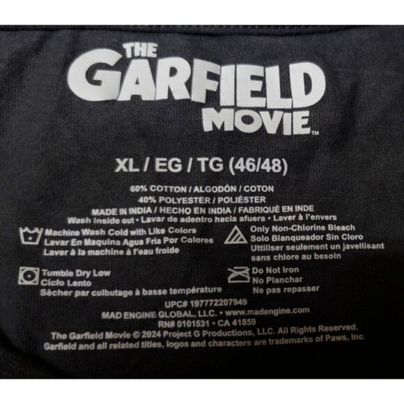 The Garfield Movie Best Buds Odie Baby Garfield Cartoon Graphic XL Gray T-Shirt - Picture 12 of 13